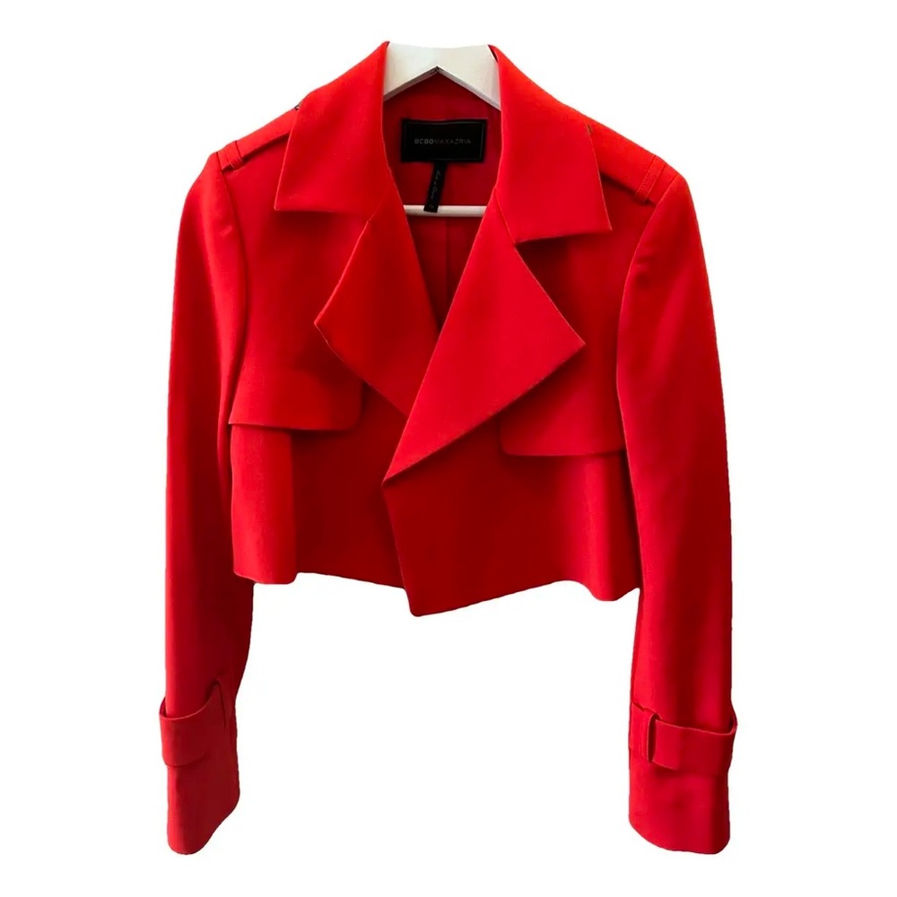 BCBGMaxAzria Women's Vibrant Red Trench Coat